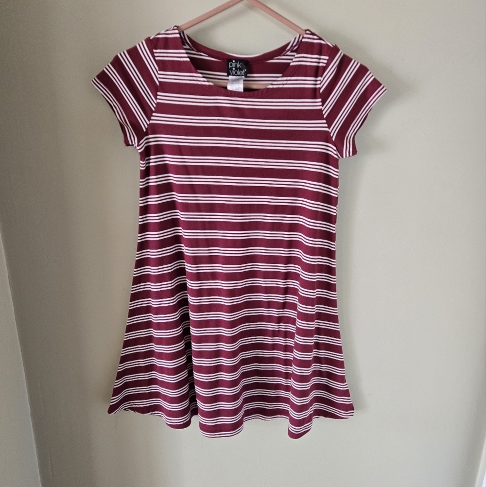 Girls Pink & Violet Dress sz 10-12 Cranberry